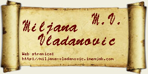 Miljana Vladanović vizit kartica
